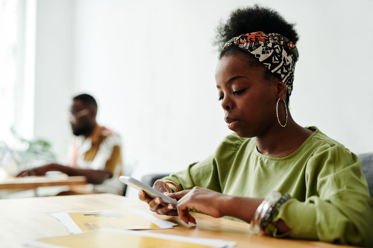Woman using a smartphone
